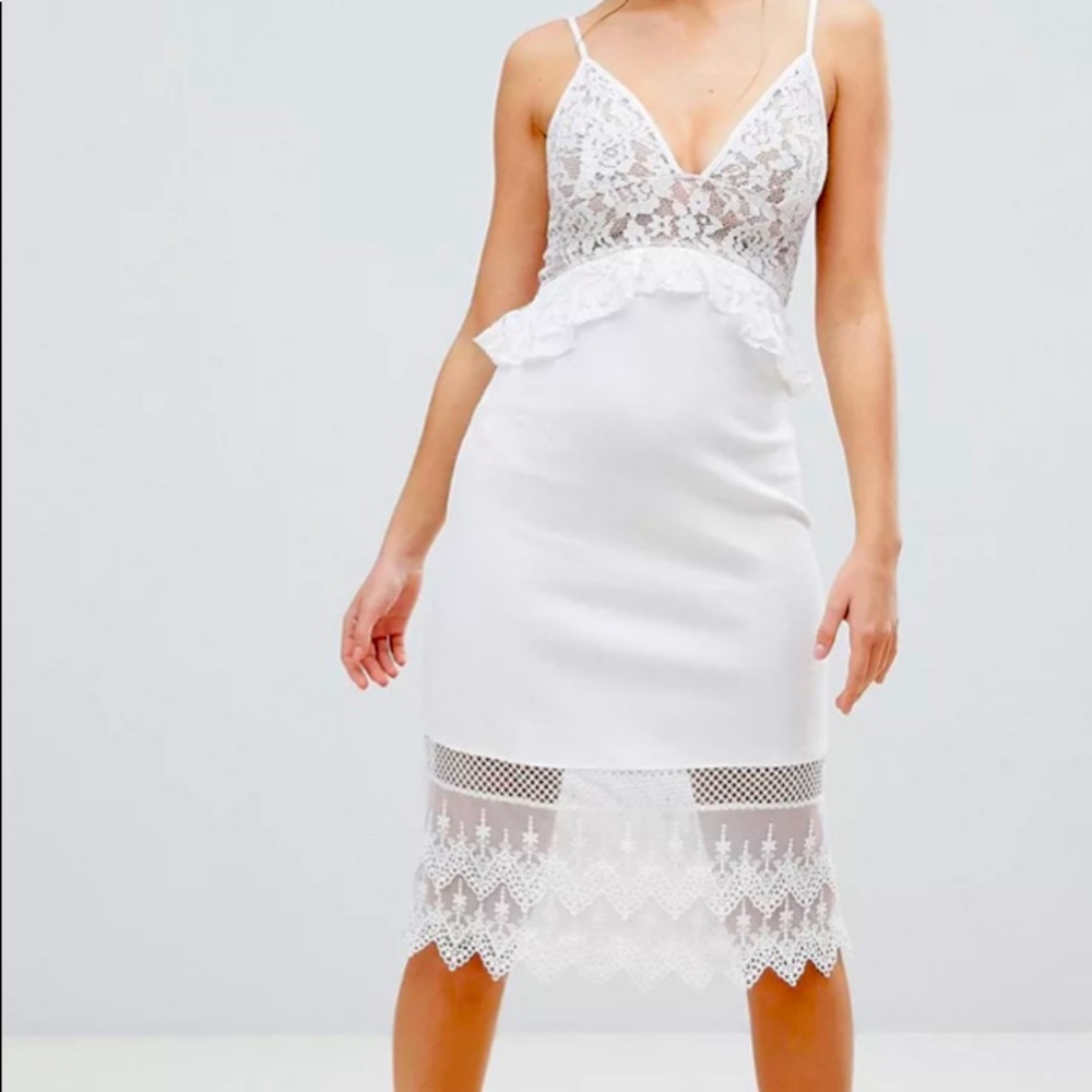 French Connection Strappy Lace Midi Dress